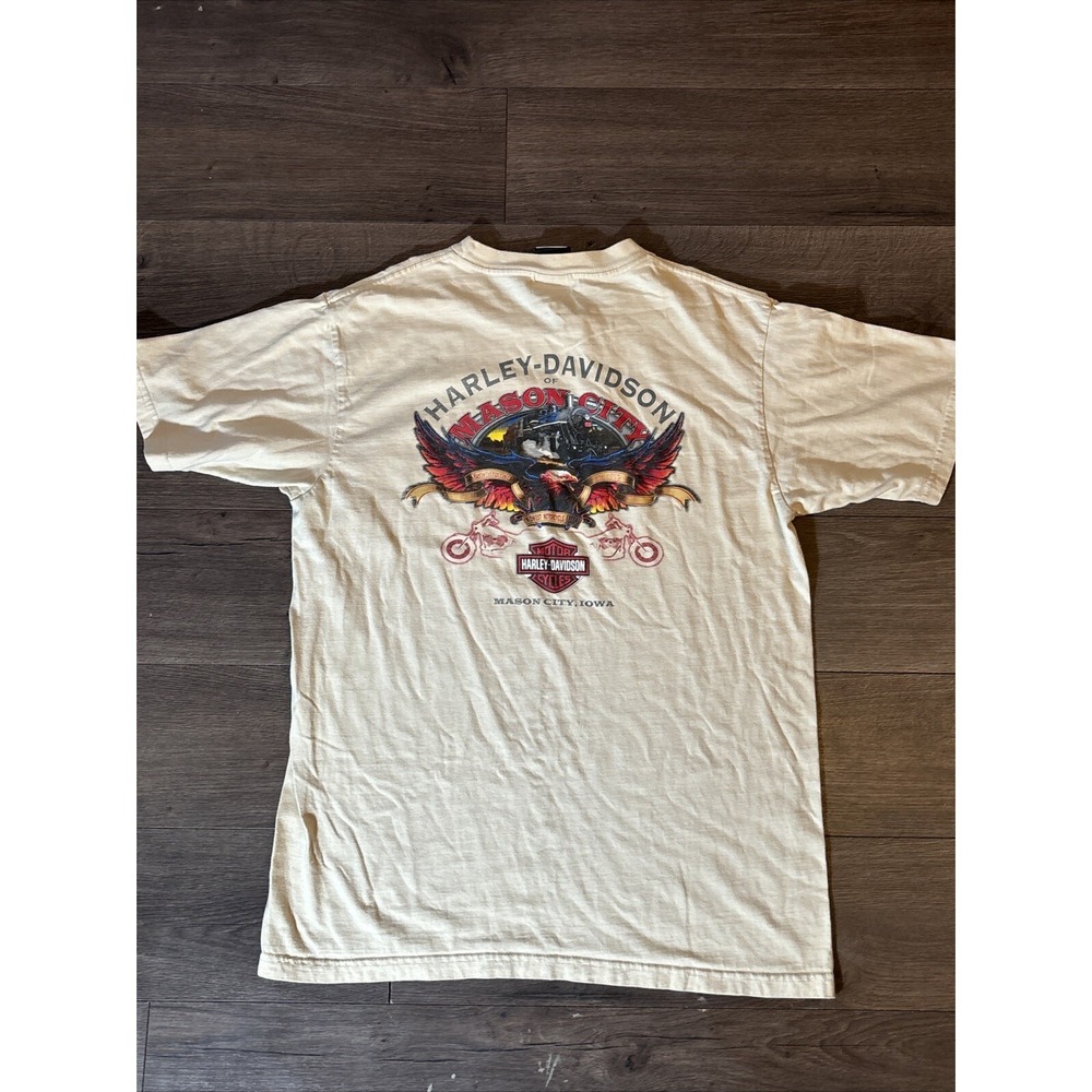 Mason City Iowa 2007 HD Harley Davidson T-shirt Men's L Crew Neck 105 Years USA‎
